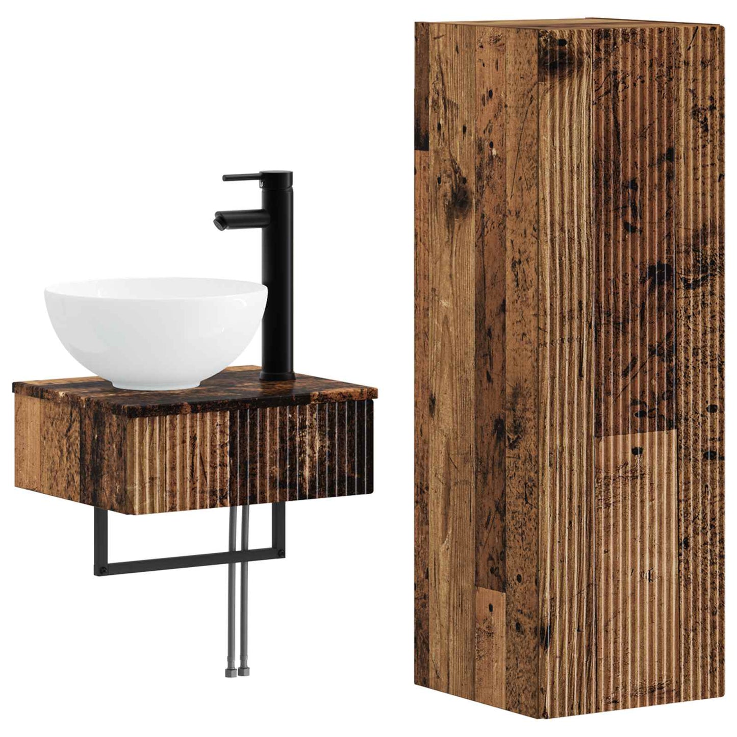 Bathroom Furniture Set 2 pcs Old Wood 33 x 34.5 x 100 cm