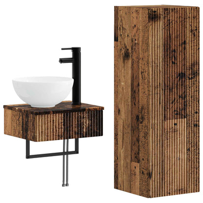 Bathroom Furniture Set 2 pcs Old Wood 33 x 34.5 x 100 cm