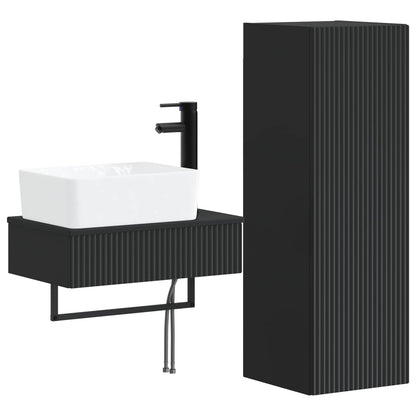 Bathroom Furniture Set 2 pcs Black 33 x 34.5 x 100 cm