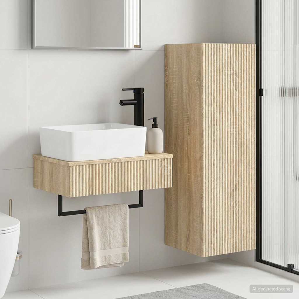 Bathroom Furniture Set 2 pcs Sonoma Oak 33 x 34.5 x 100 cm