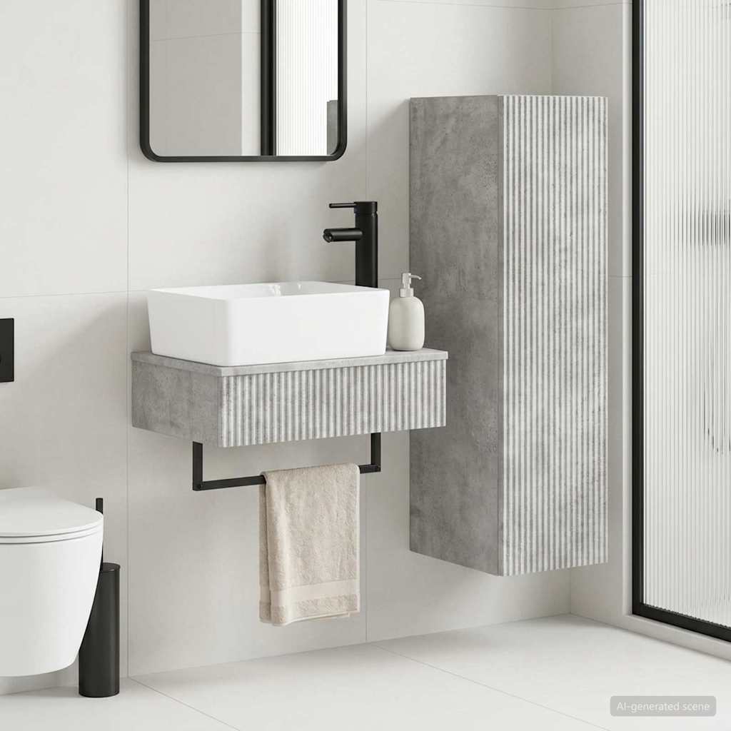 Bathroom Furniture Set 2 pcs Concrete Grey 33 x 34.5 x 100 cm