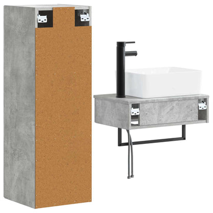 Bathroom Furniture Set 2 pcs Concrete Grey 33 x 34.5 x 100 cm