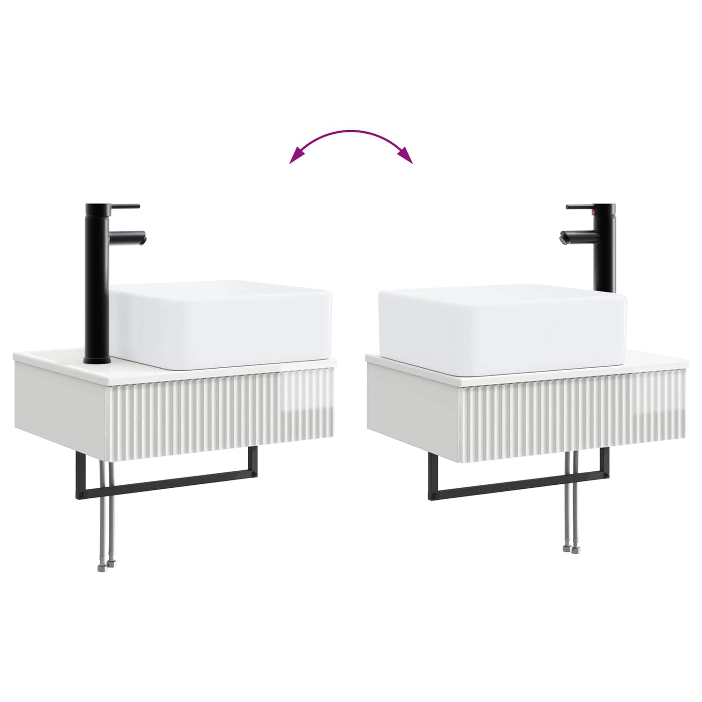 Bathroom Furniture Set 2 pcs High Gloss White