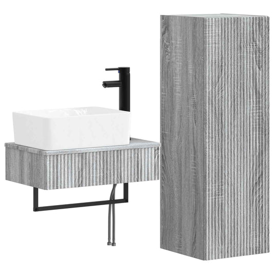 Bathroom Furniture Set 2 pcs Grey Sonoma 33 x 34.5 x 100 cm
