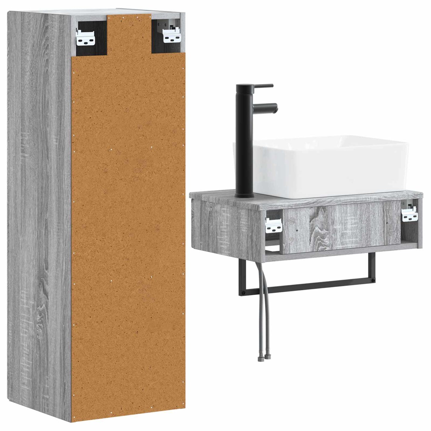 Bathroom Furniture Set 2 pcs Grey Sonoma 33 x 34.5 x 100 cm