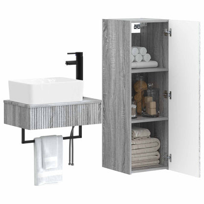 Bathroom Furniture Set 2 pcs Grey Sonoma 33 x 34.5 x 100 cm