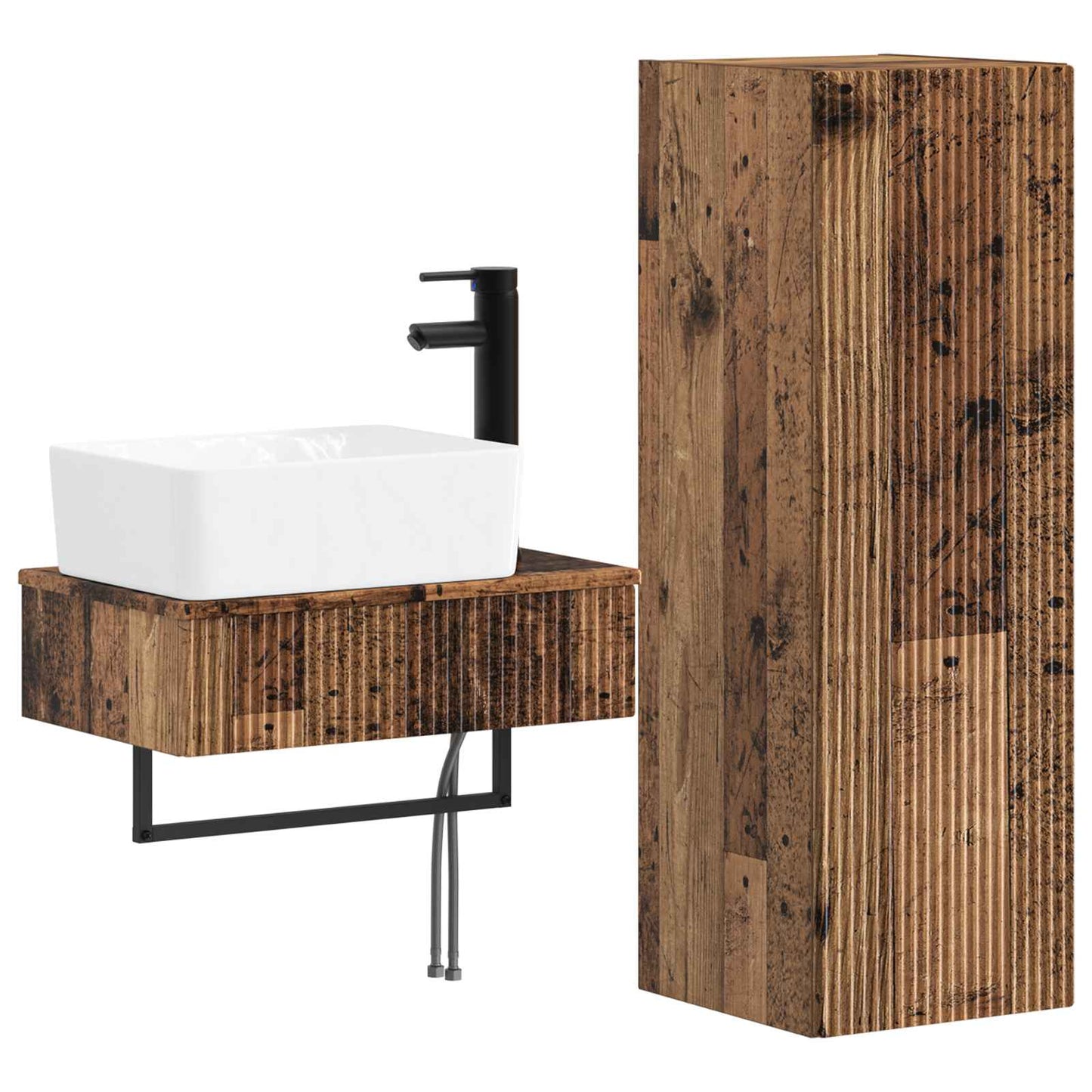 Bathroom Furniture Set 2 pcs Old Wood 33 x 34.5 x 100 cm