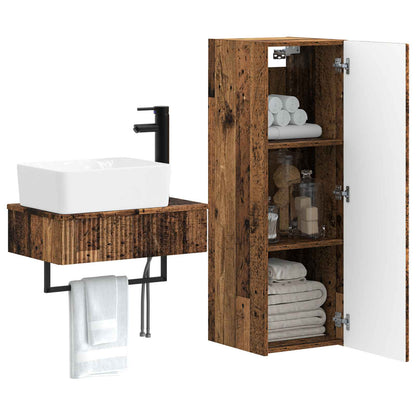 Bathroom Furniture Set 2 pcs Old Wood 33 x 34.5 x 100 cm