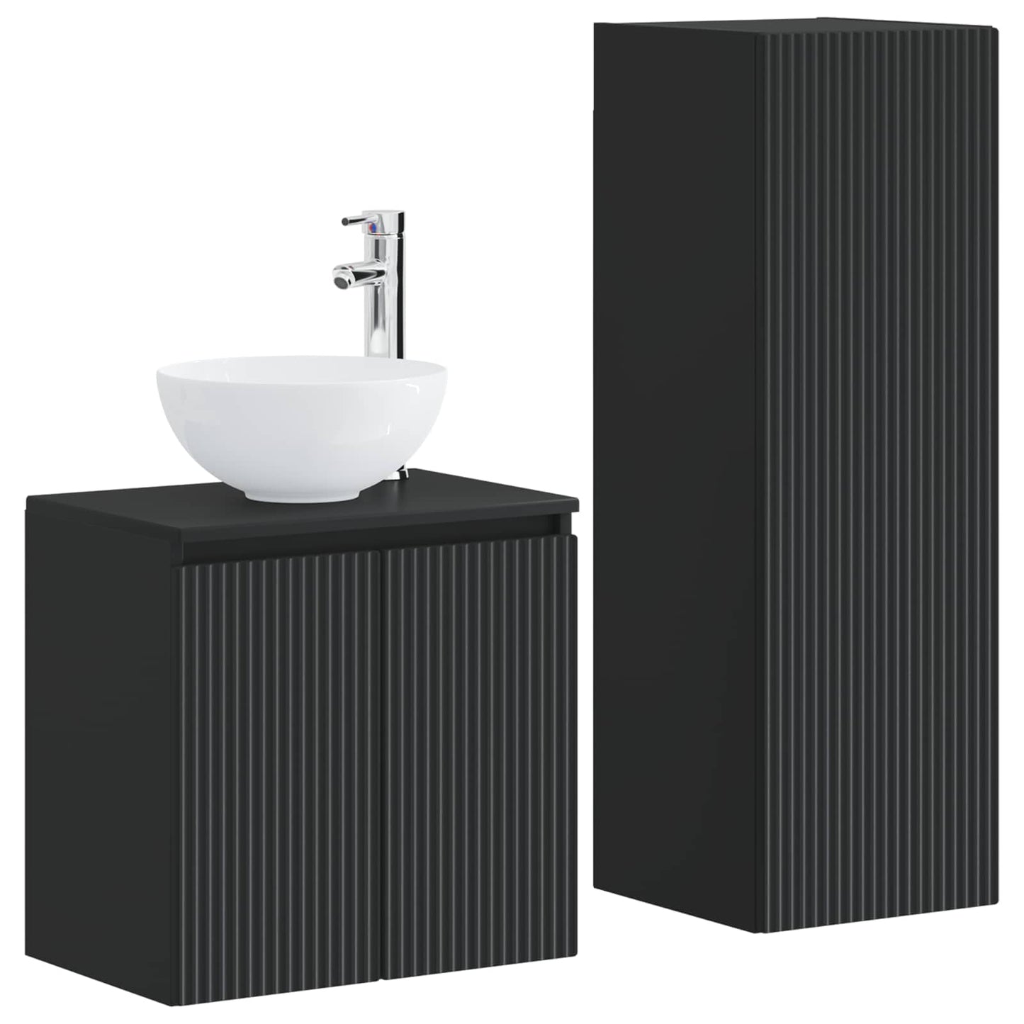 Bathroom Furniture Set 2 pcs Black 33 x 34.5 x 100 cm