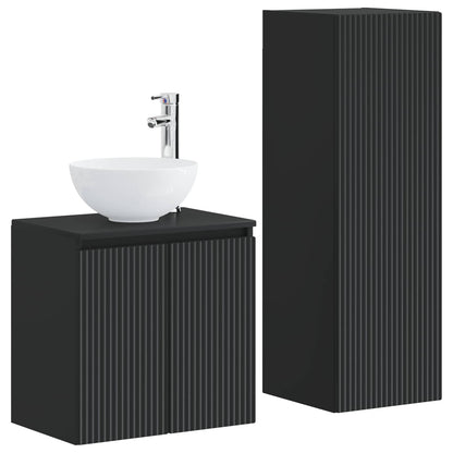 Bathroom Furniture Set 2 pcs Black 33 x 34.5 x 100 cm