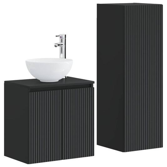 Bathroom Furniture Set 2 pcs Black 33 x 34.5 x 100 cm