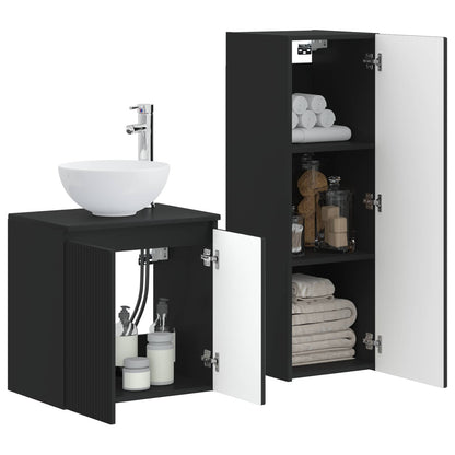Bathroom Furniture Set 2 pcs Black 33 x 34.5 x 100 cm