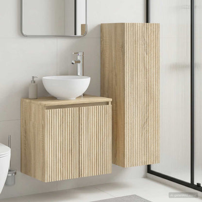Bathroom Furniture Set 2 pcs Sonoma Oak 33 x 34.5 x 100 cm