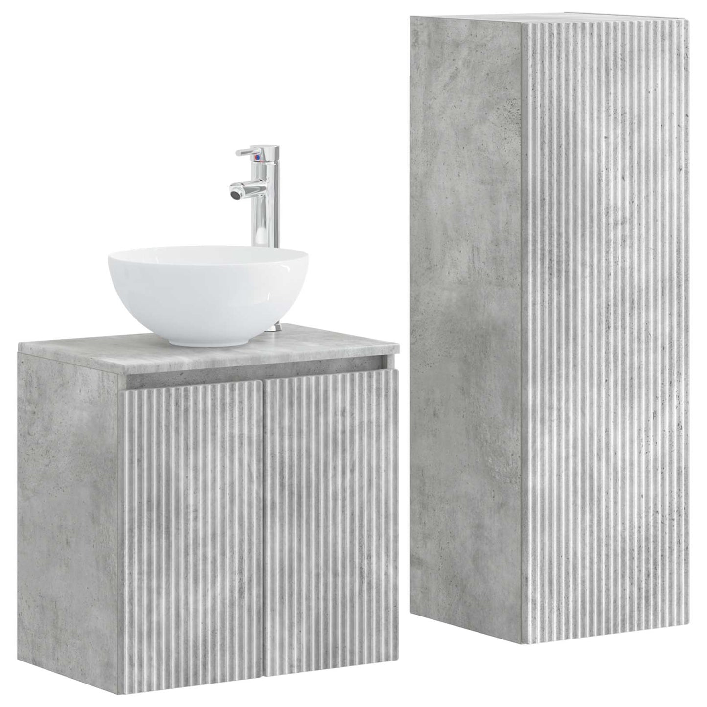 Bathroom Furniture Set 2 pcs Concrete Grey 33 x 34.5 x 100 cm
