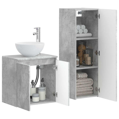 Bathroom Furniture Set 2 pcs Concrete Grey 33 x 34.5 x 100 cm
