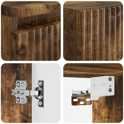 Bathroom Furniture Set 2 pcs Smoked Oak 33 x 34.5 x 100 cm