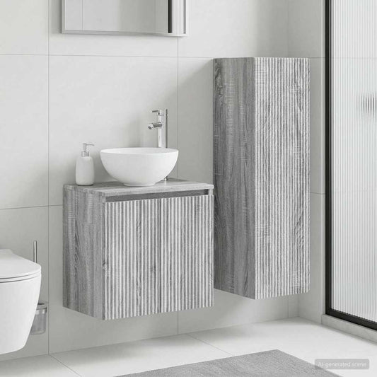 Bathroom Furniture Set 2 pcs Grey Sonoma 33 x 34.5 x 100 cm