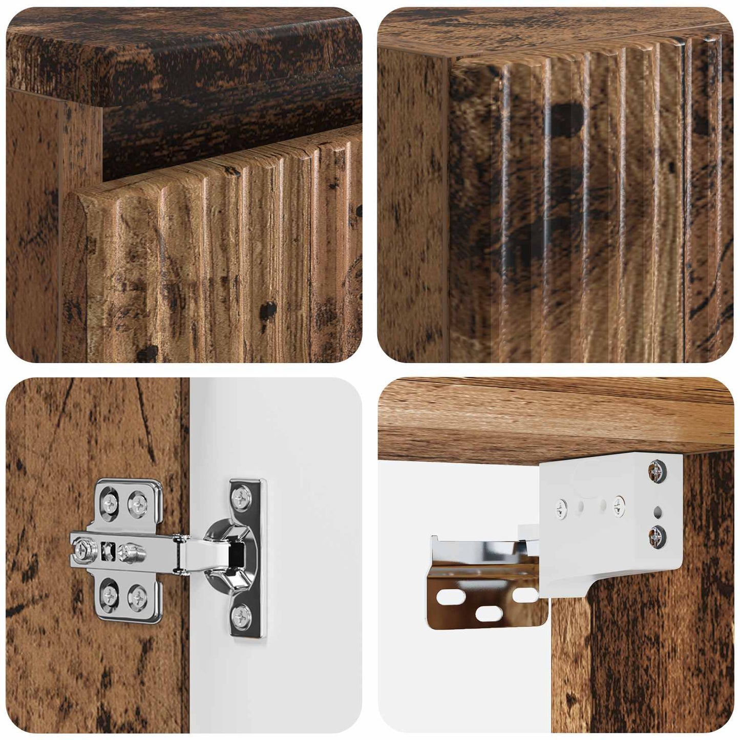 Bathroom Furniture Set 2 pcs Old Wood 33 x 34.5 x 100 cm