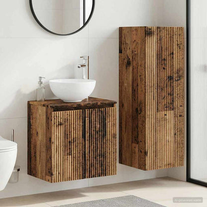 Bathroom Furniture Set 2 pcs Old Wood 33 x 34.5 x 100 cm