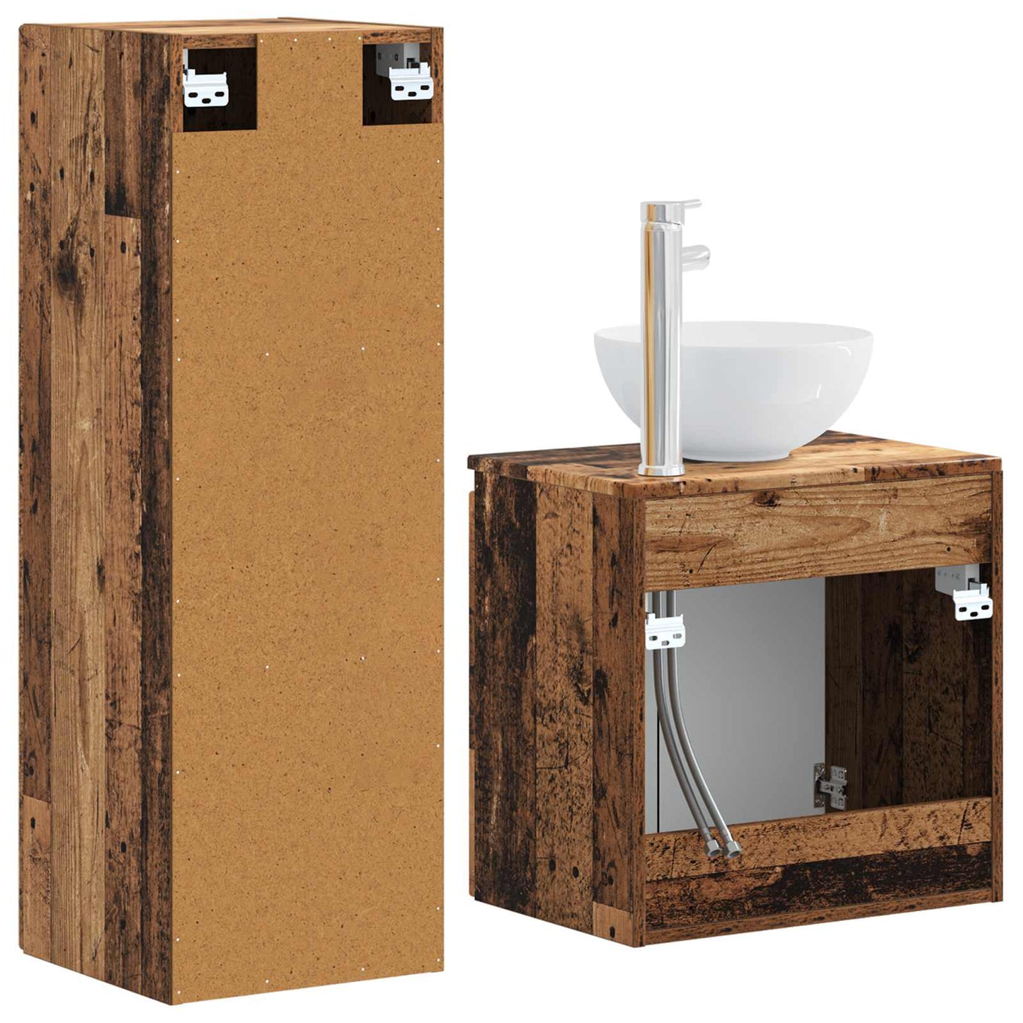 Bathroom Furniture Set 2 pcs Old Wood 33 x 34.5 x 100 cm