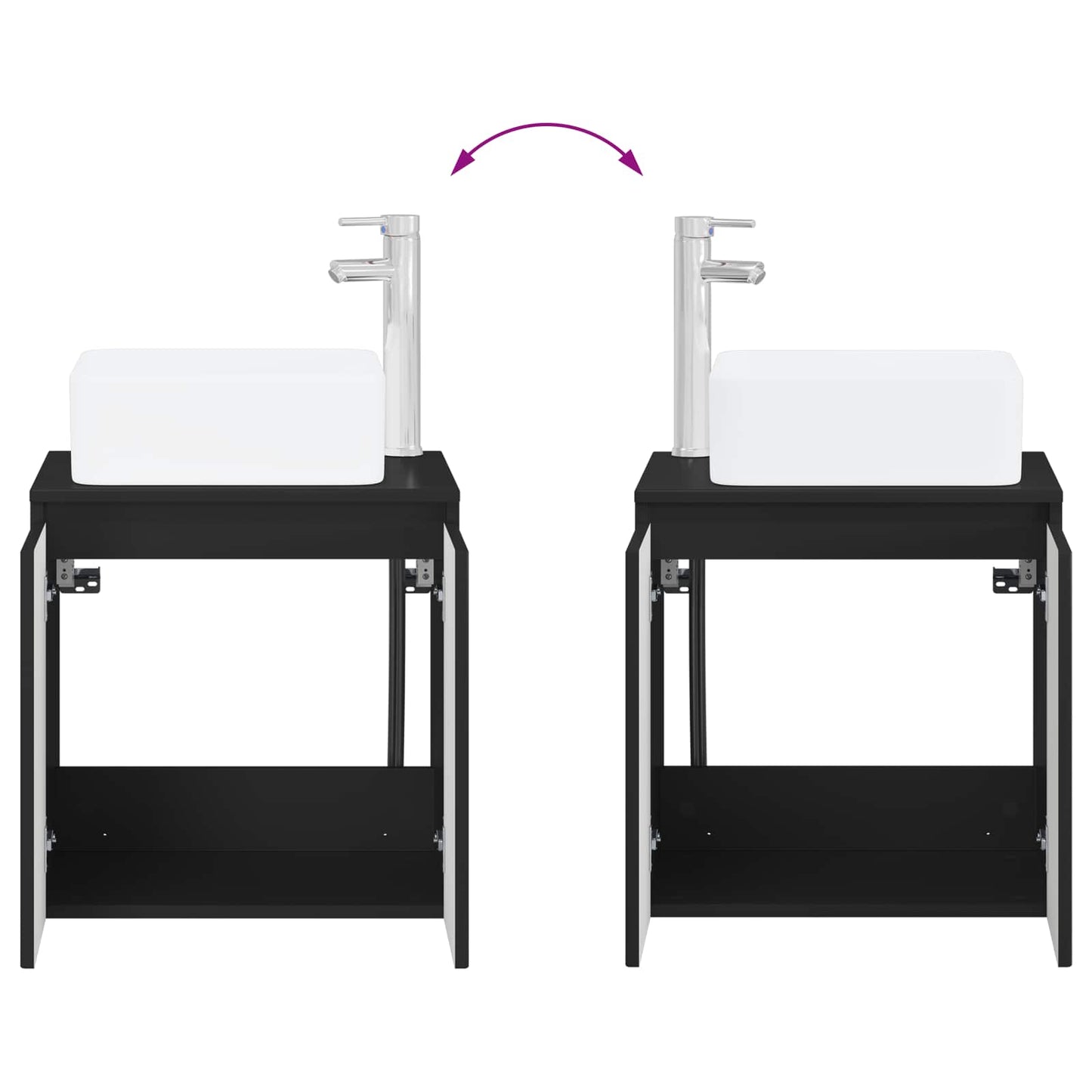 Bathroom Furniture Set 2 pcs Black 33 x 34.5 x 100 cm