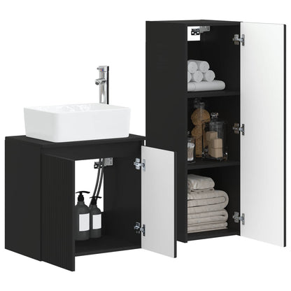 Bathroom Furniture Set 2 pcs Black 33 x 34.5 x 100 cm