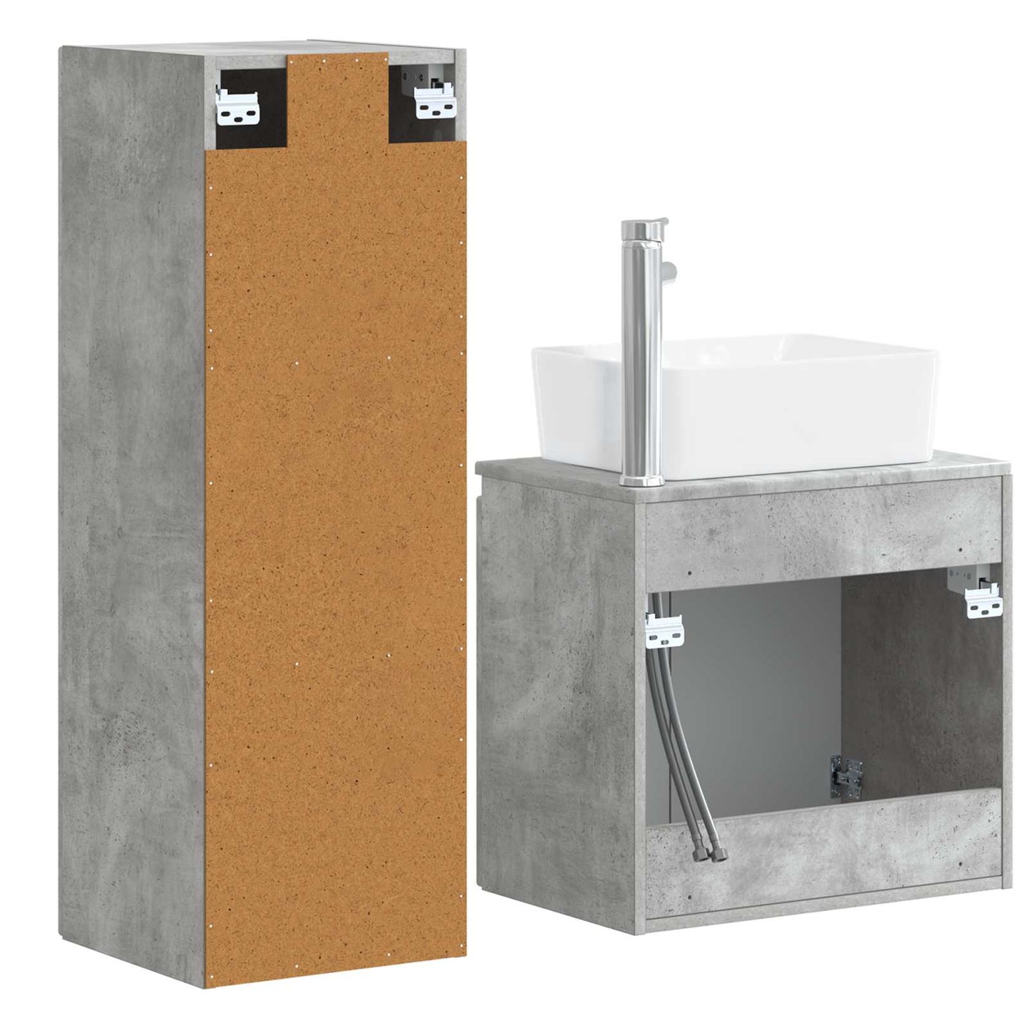 Bathroom Furniture Set 2 pcs Concrete Grey 33 x 34.5 x 100 cm
