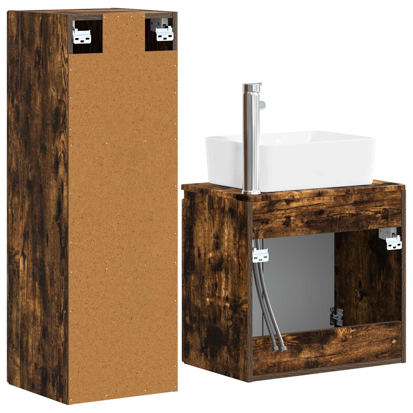 Bathroom Furniture Set 2 pcs Smoked Oak 33 x 34.5 x 100 cm
