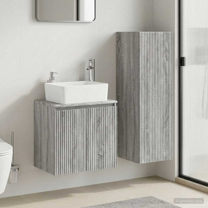 Bathroom Furniture Set 2 pcs Grey Sonoma 33 x 34.5 x 100 cm