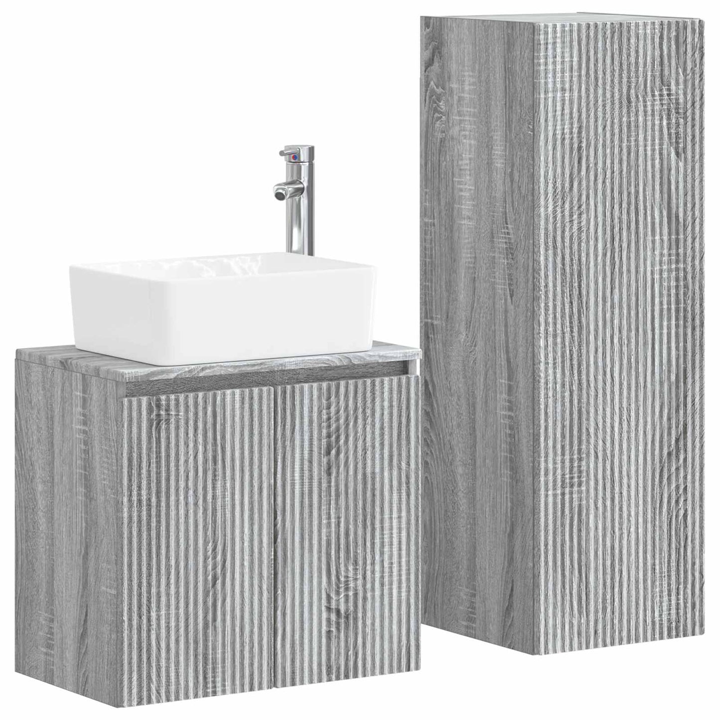 Bathroom Furniture Set 2 pcs Grey Sonoma 33 x 34.5 x 100 cm