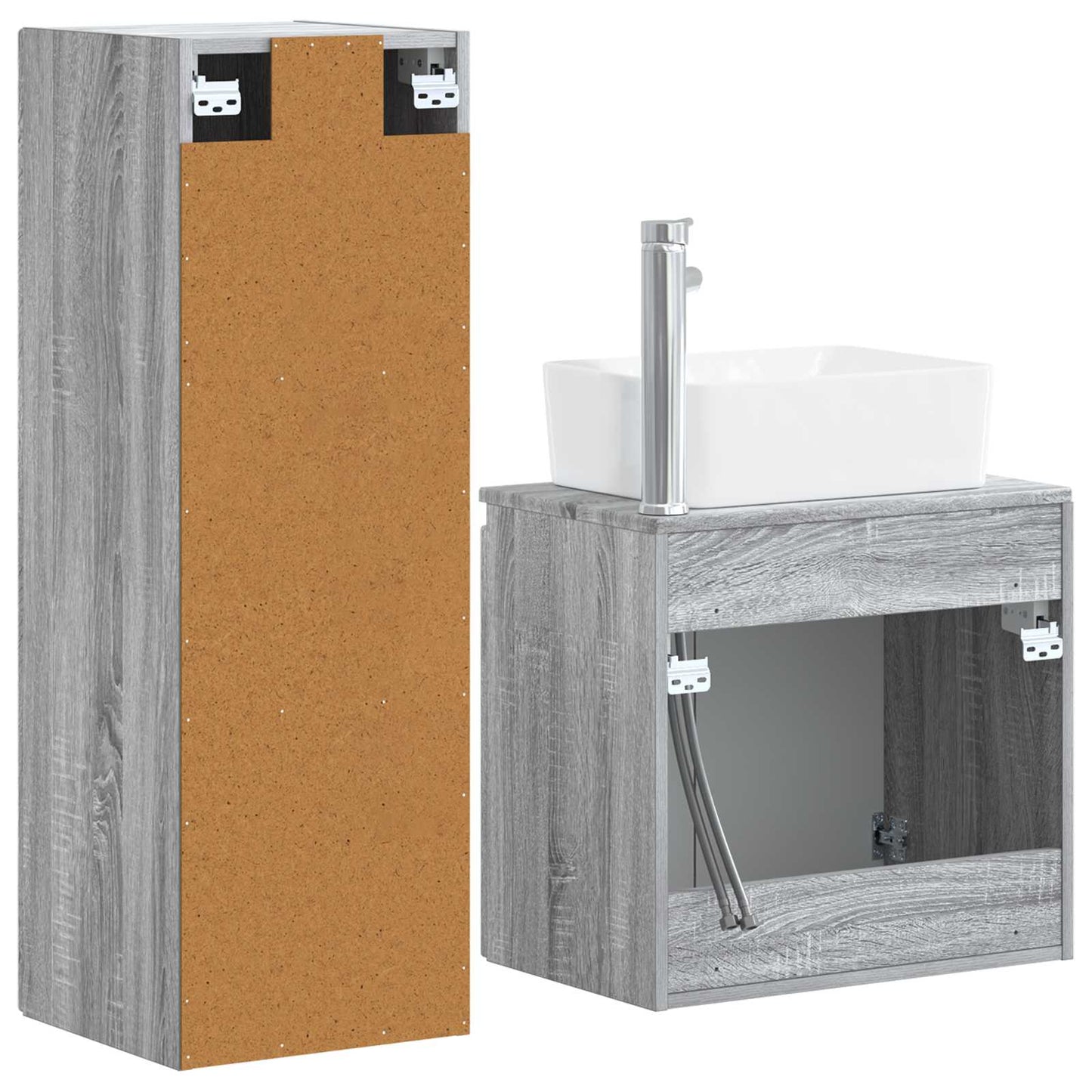 Bathroom Furniture Set 2 pcs Grey Sonoma 33 x 34.5 x 100 cm