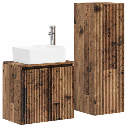 Bathroom Furniture Set 2 pcs Old Wood 33 x 34.5 x 100 cm