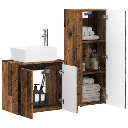 Bathroom Furniture Set 2 pcs Old Wood 33 x 34.5 x 100 cm