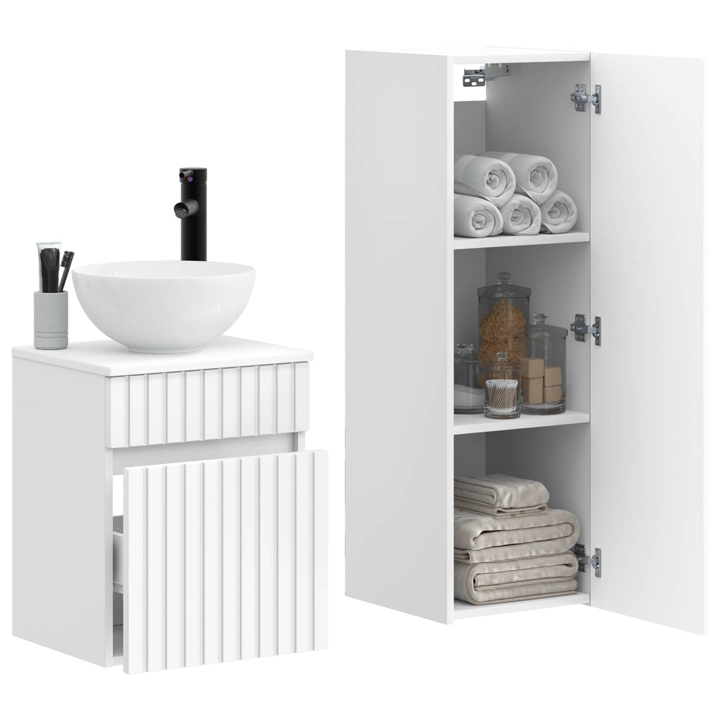 Bathroom Furniture Set 2 pcs White 33 x 34.5 x 100 cm