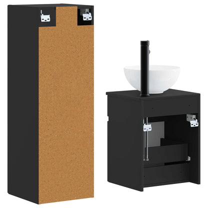 Bathroom Furniture Set 2 pcs Black 33 x 34.5 x 100 cm