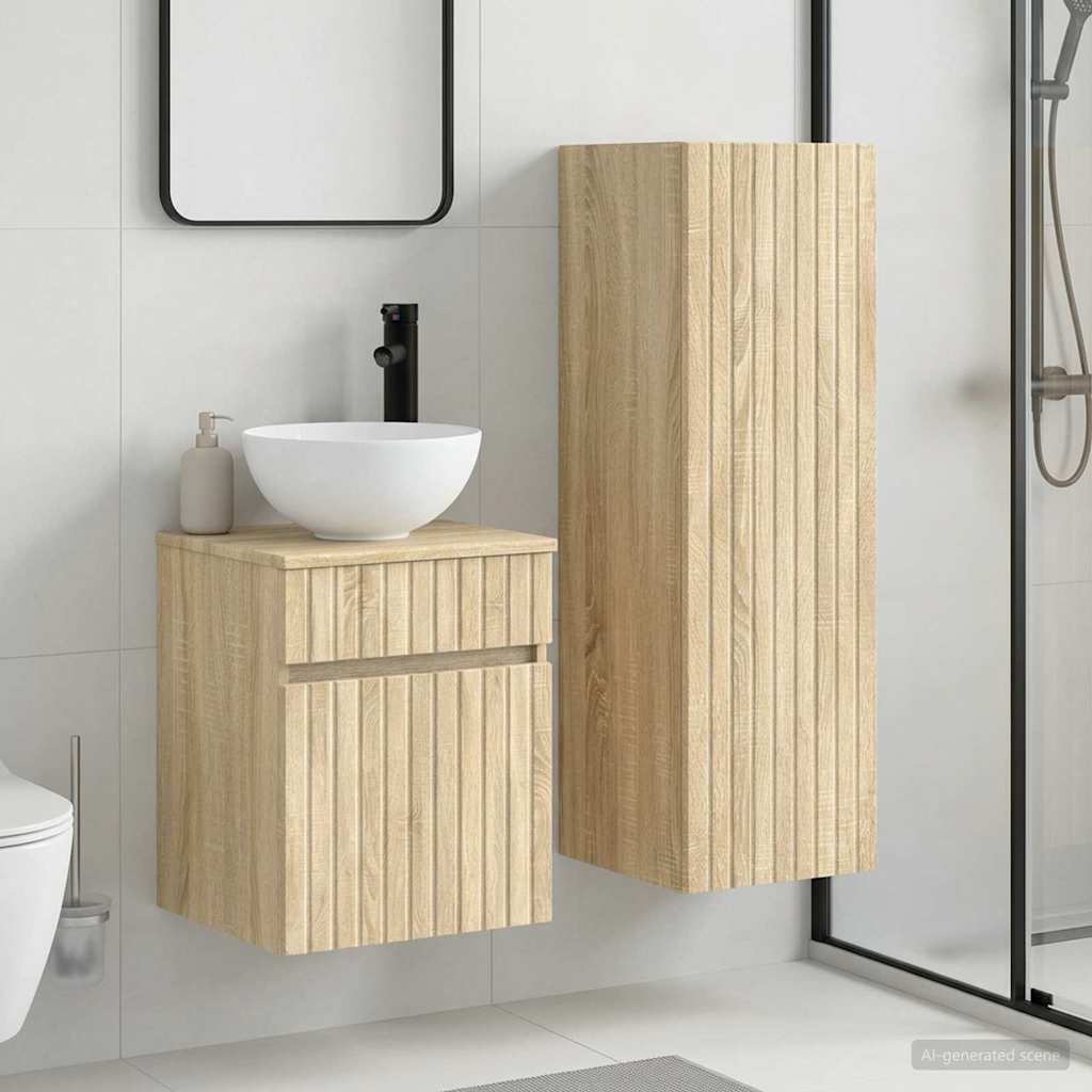 Bathroom Furniture Set 2 pcs Sonoma Oak 33 x 34.5 x 100 cm