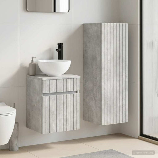 Bathroom Furniture Set 2 pcs Concrete Grey 33 x 34.5 x 100 cm