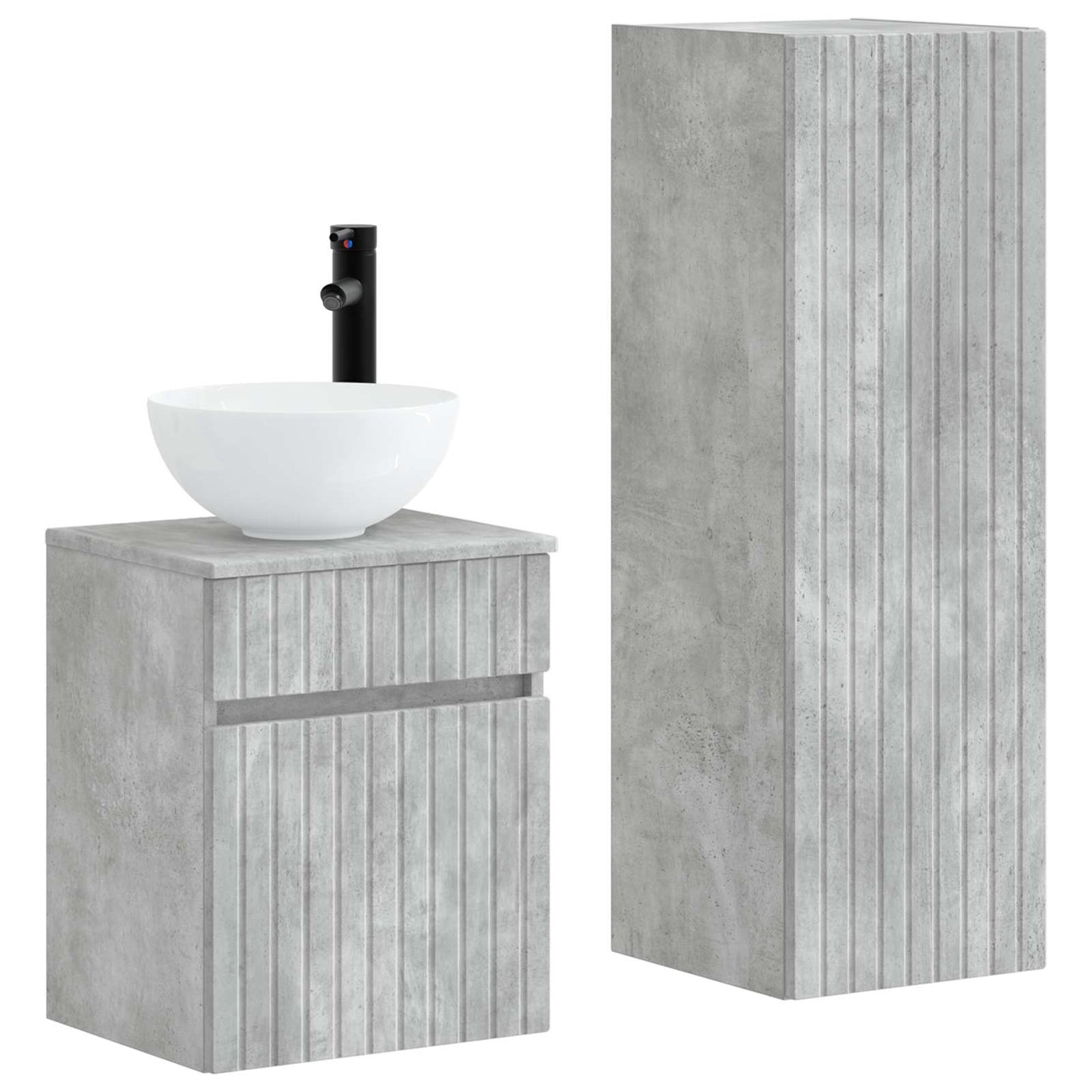 Bathroom Furniture Set 2 pcs Concrete Grey 33 x 34.5 x 100 cm