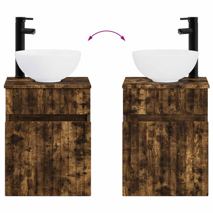 Bathroom Furniture Set 2 pcs Smoked Oak 33 x 34.5 x 100 cm