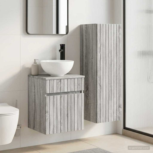 Bathroom Furniture Set 2 pcs Grey Sonoma 33 x 34.5 x 100 cm