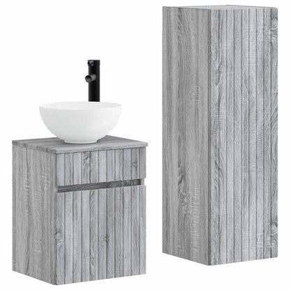 Bathroom Furniture Set 2 pcs Grey Sonoma 33 x 34.5 x 100 cm