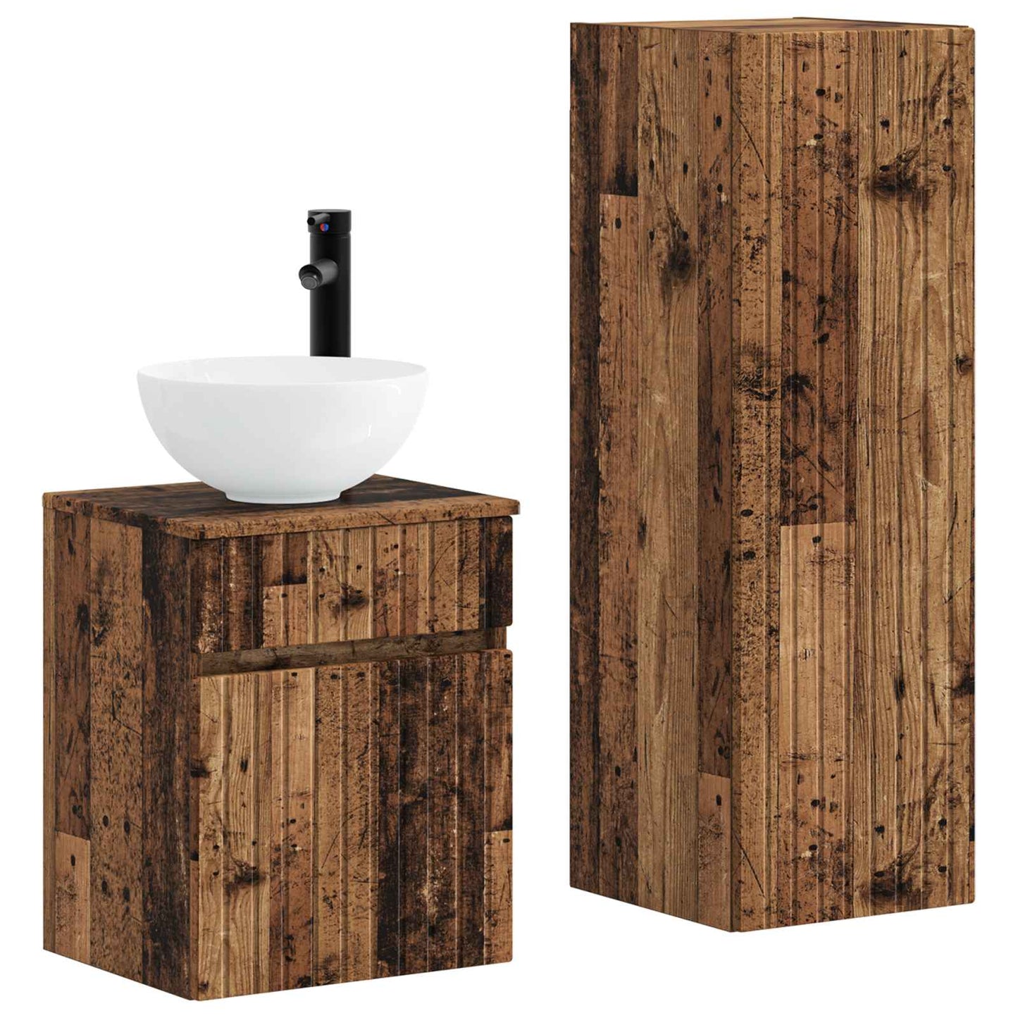 Bathroom Furniture Set 2 pcs Old Wood 33 x 34.5 x 100 cm