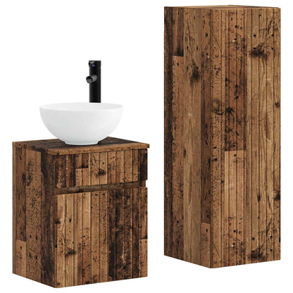 Bathroom Furniture Set 2 pcs Old Wood 33 x 34.5 x 100 cm