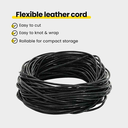 Leather Cord Black Ø1.5 mm x 5 m Leather
