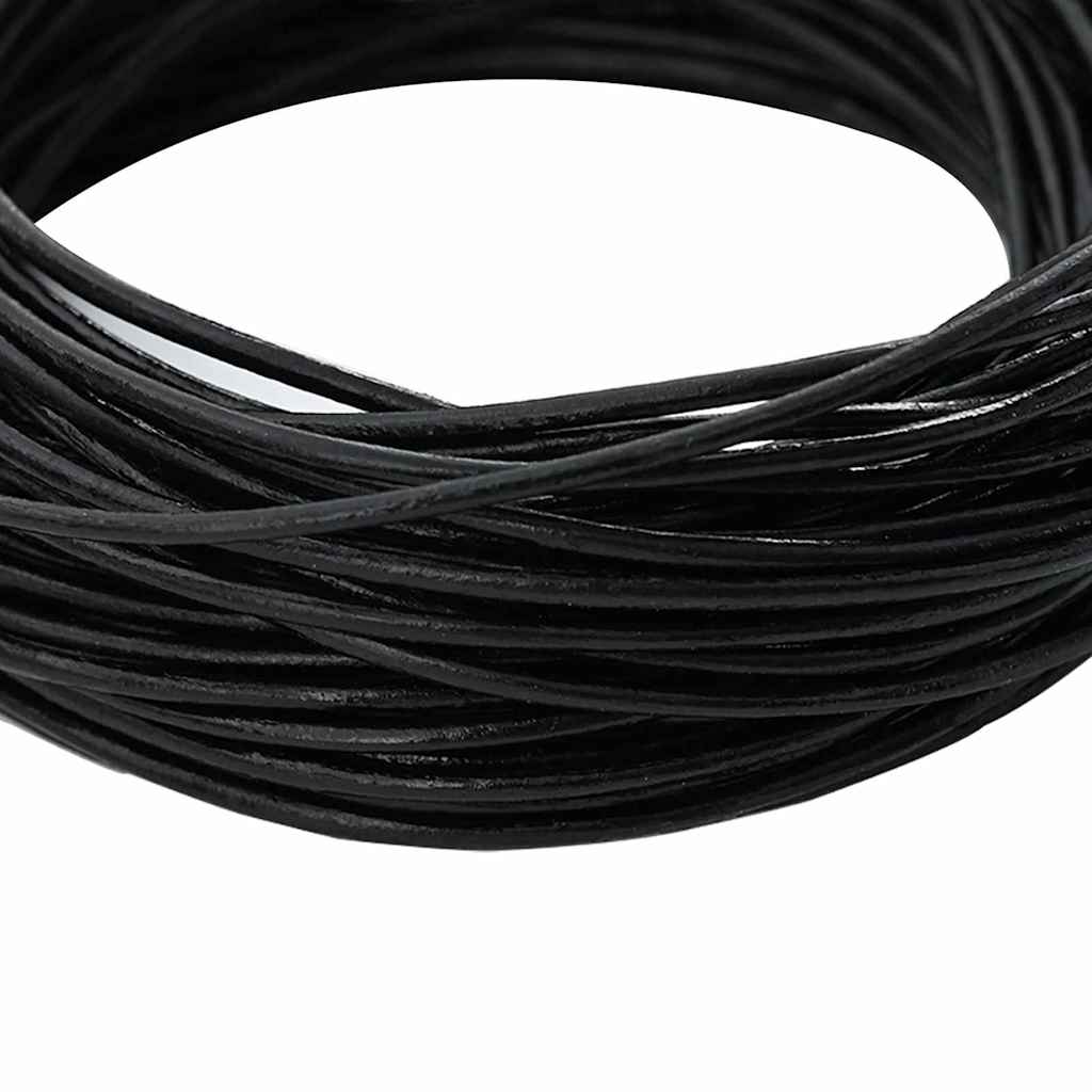 Leather Cord Black Ø1.5 mm x 50 m Leather