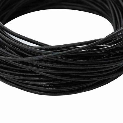 Leather Cord Black Ø1.5 mm x 50 m Leather
