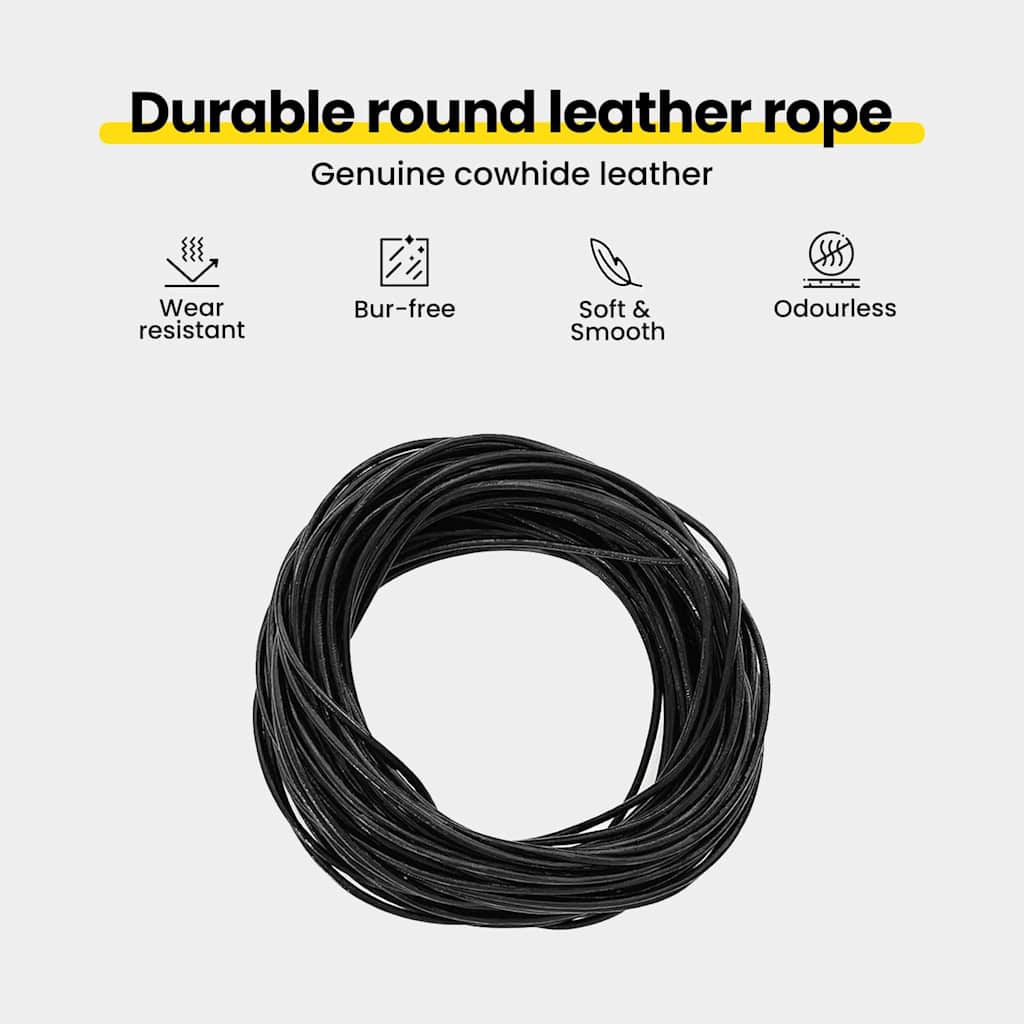 Leather Cord Black Ø1.5 mm x 50 m Leather