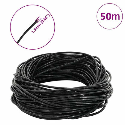 Leather Cord Black Ø1.5 mm x 50 m Leather