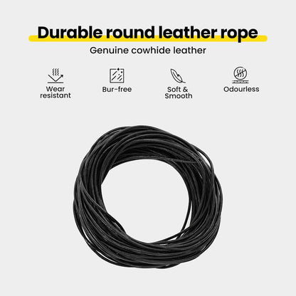 Leather Cord Black Ø2 mm x 50 m Leather
