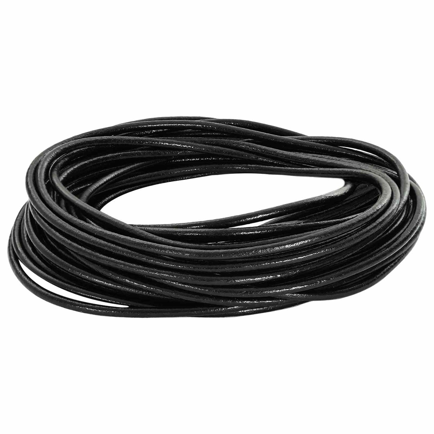 Leather Cord Black Ø2.5 mm x 10 m Leather